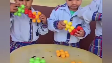 Little girl in the play school