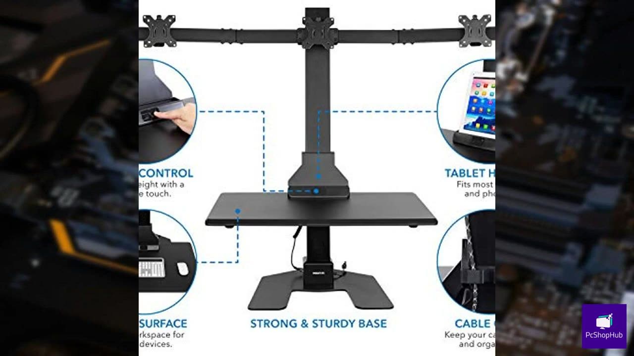 Mount-It! Triple Monitor Electric Standing Desk Converter