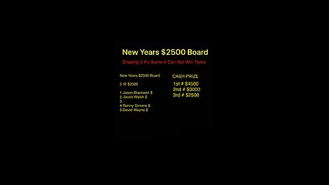 New Years $2500 Board