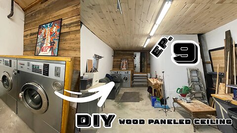 Ep. 9 | DIY Wood Panel Ceiling & Commercial Washer Decor