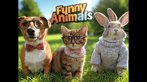 Funny happy pet🐱🐶🐰