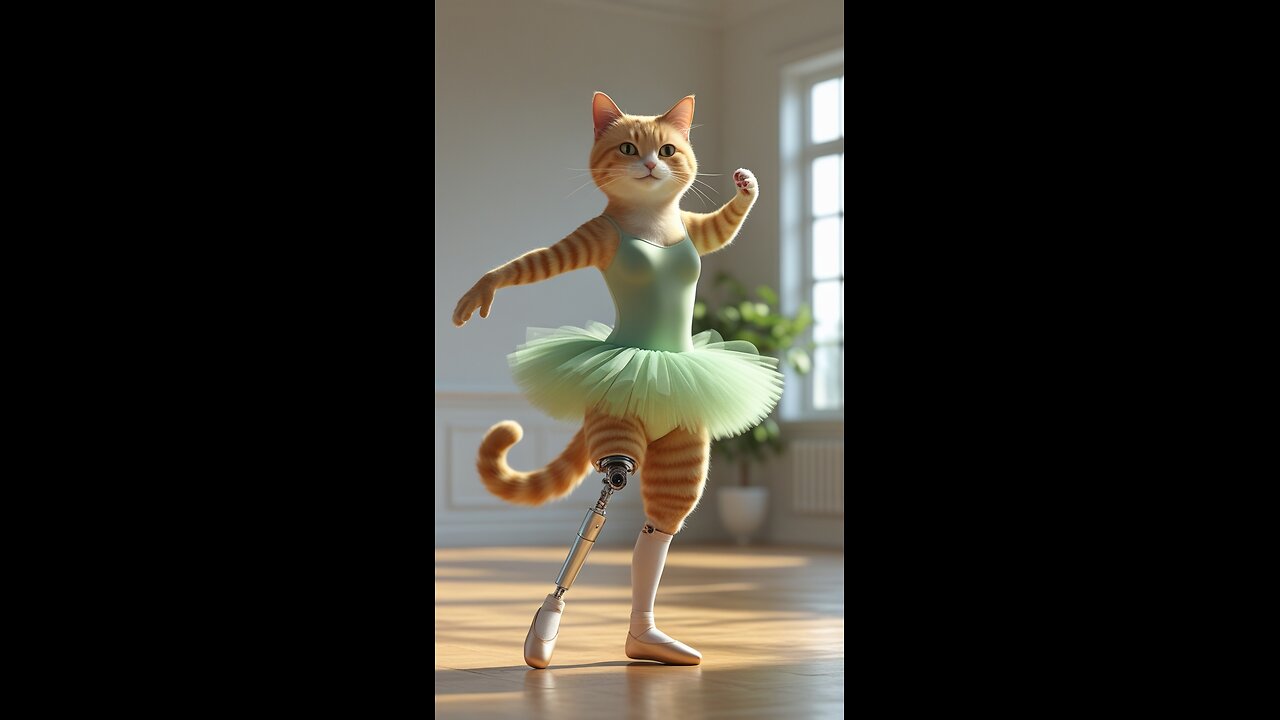 Cute AI Disabled Cat Dance Video