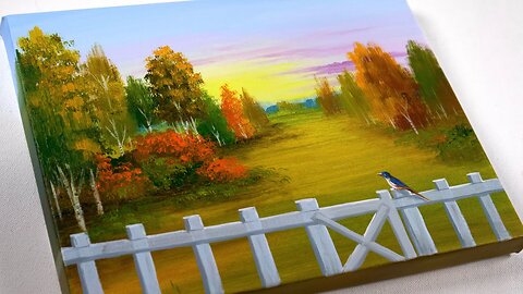 Fall Painting tutorial _ Acrylic Painting tutorial