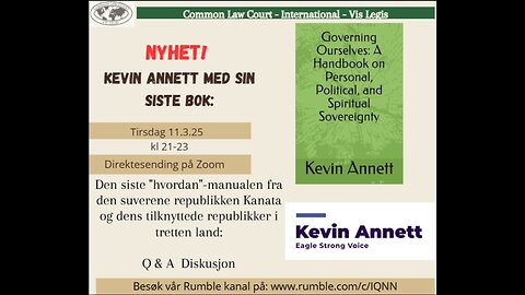 11.3.2025: NEW HANDBOOK: Governing ourselves: Common Law Court of Justice v Kevin Annett