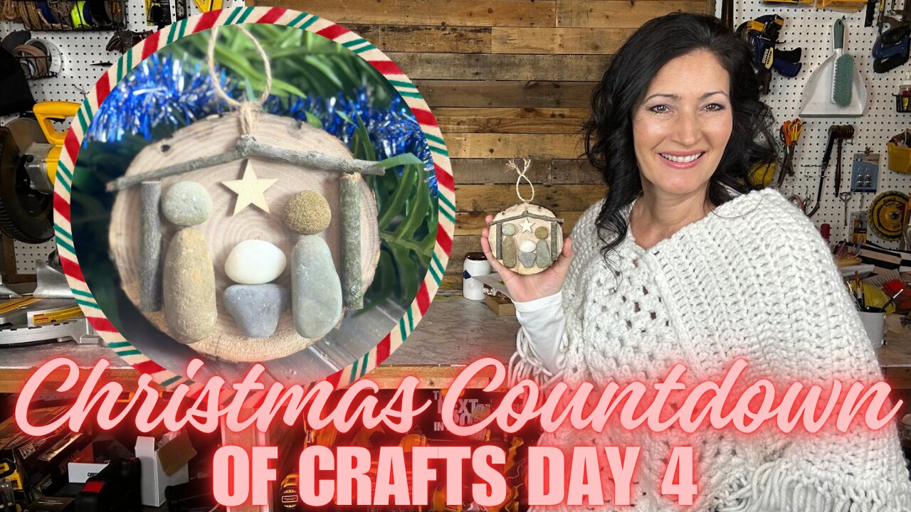 Christmas Countdown of Crafts Nature Edition Day 4, Making a Nativity Ornament Using Rocks & Wood