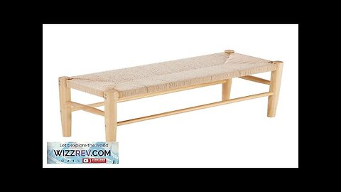 Rattan Bench Wooden Bench 31.5 Inches for Entryway Living Room & Bedroom Review