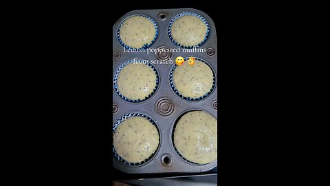 Lemon poppyseed muffins from scratch, with lemon glaze🍋😋