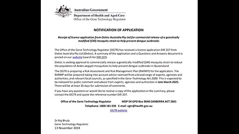 Australian Government Wants To Release GM Mosquitoes In Queensland