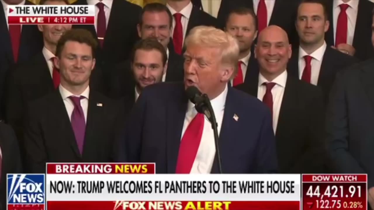 POTUS welcomes Florida Panthers to the WH.