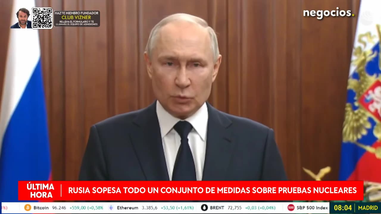 ÚLTIMA HORA | Rusia sopesa todo un conjunto de medidas sobre pruebas nucleares