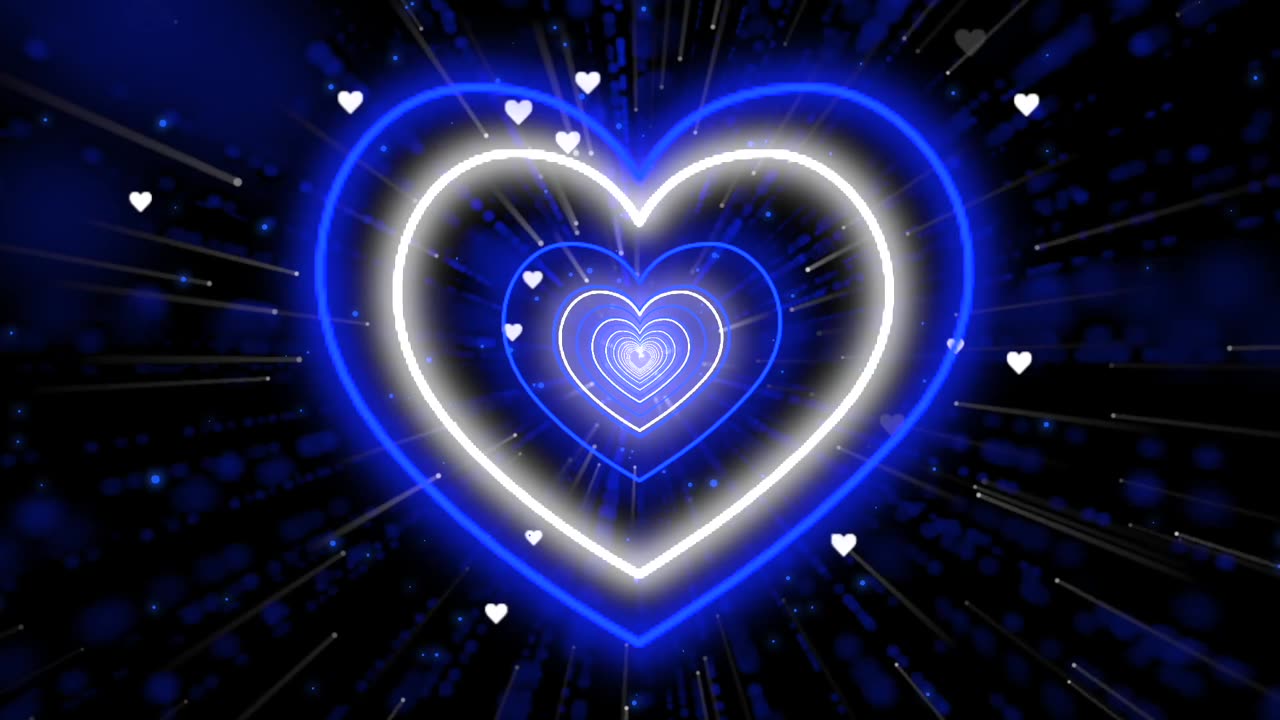 1196. Valentine Love Heart Tunnel Background💙Blue Heart Heart