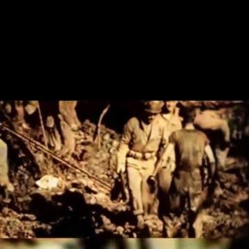 Lone survivor of a Sherman gripping #Colourized footage 🎖️ 🇺🇸 🎥