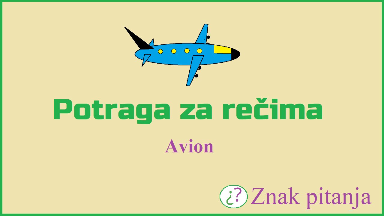 Potraga za rečima - Avion