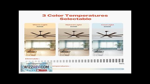 72 Inch Ceiling Fan with Light 6-Speed Remote Control Reversible Motor Coffee Review