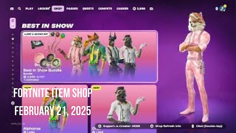 Fortnite Item Shop|February 21, 2025(*New* Best In Show Bundle)