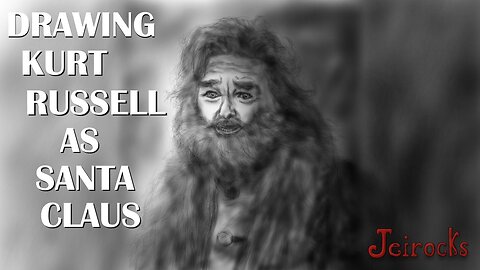 Drawing Kurt Russell as Santa Claus from The Christmas Chronicles Film Series