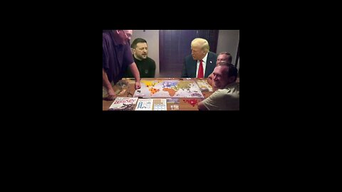 Trump and Zelensky playing a game of Risk