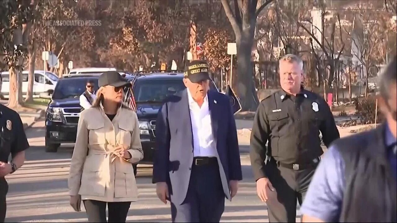 President Trump tours area affected by wildfires, says federal government behind California ’100%′