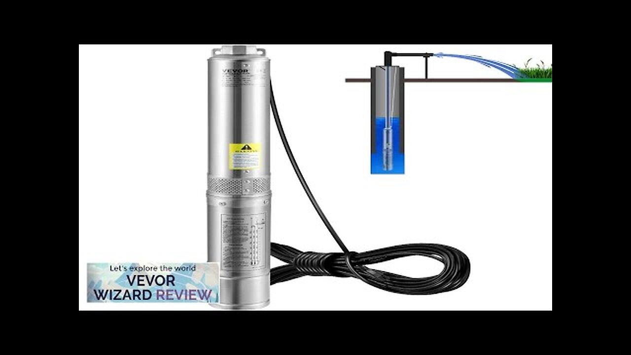 VEVOR Deep Well Submersible Pump 1HP 115V/60Hz 37gpm Flow 207ft Head Review