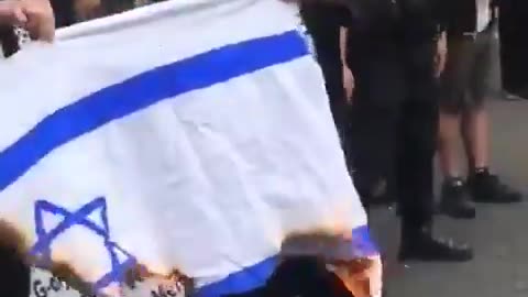 Anti-Zionist British Jewish rabbis are burning the flag of the murderous and genocidal...