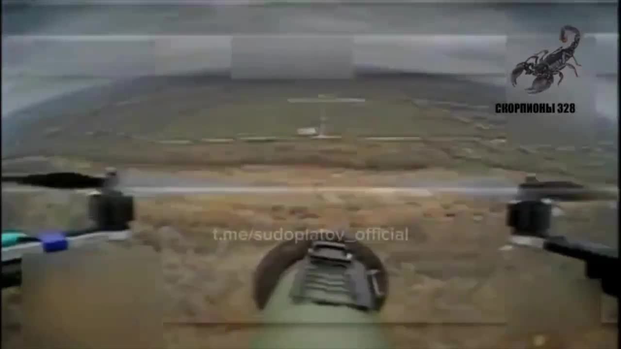 Russian FPV drone equipped with a grenade launcher strikes a Ukrainian outpost