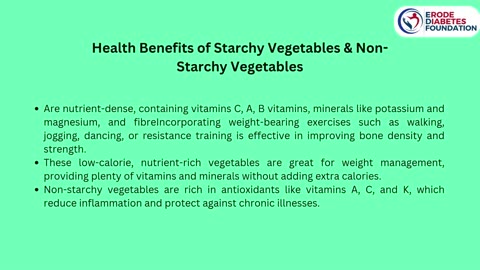 Starchy and Non-Starchy Vegetables in Diabetes Management