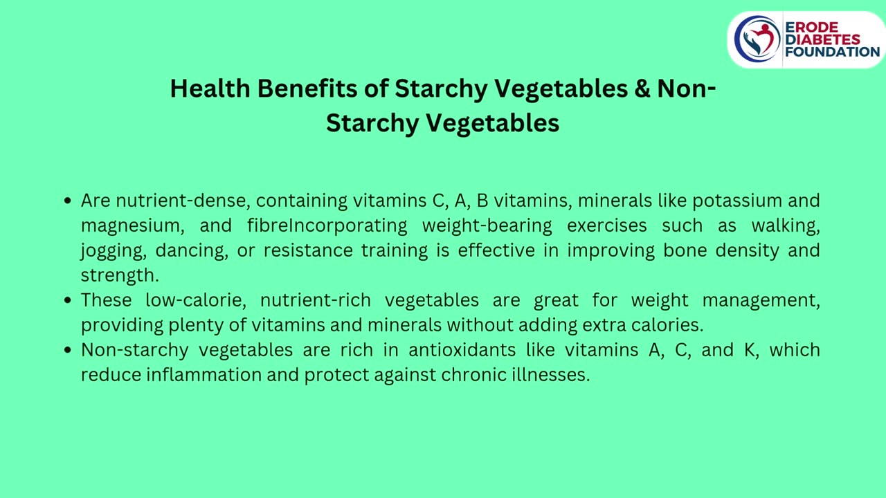 Starchy and Non-Starchy Vegetables in Diabetes Management