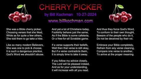 CHERRY PICKER -- an original song by Bill Kochman.