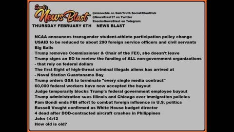 Thursday Febuary 6, 2025 News Blast