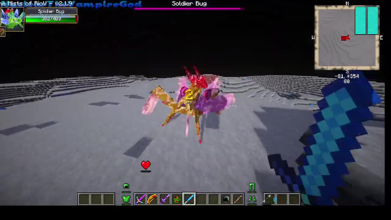 Minecraft Mob battle nuclear vs lunar bug