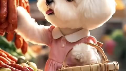 Little Dog's Morning Routine: From Waking Up to the Market