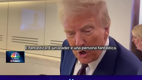 le dichiarazioni del 47°presidente USA Donald Trump su Lady Aspen Meloni;'Lavoreremo insieme,è una leader ed è fantastica' le classiche frasi fatte che dice poi a tutti i suoi amici Trump...nulla di che...