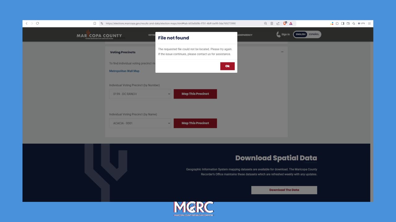 MARICOPA COUNTY PRECINCT MAPS ONLY PARTIALLY AVAILABLE
