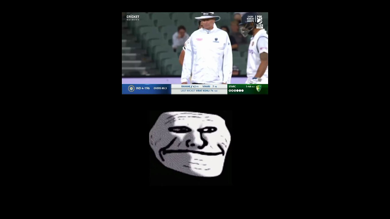 Troll Face Wicket #M Starc#J Hazelwood