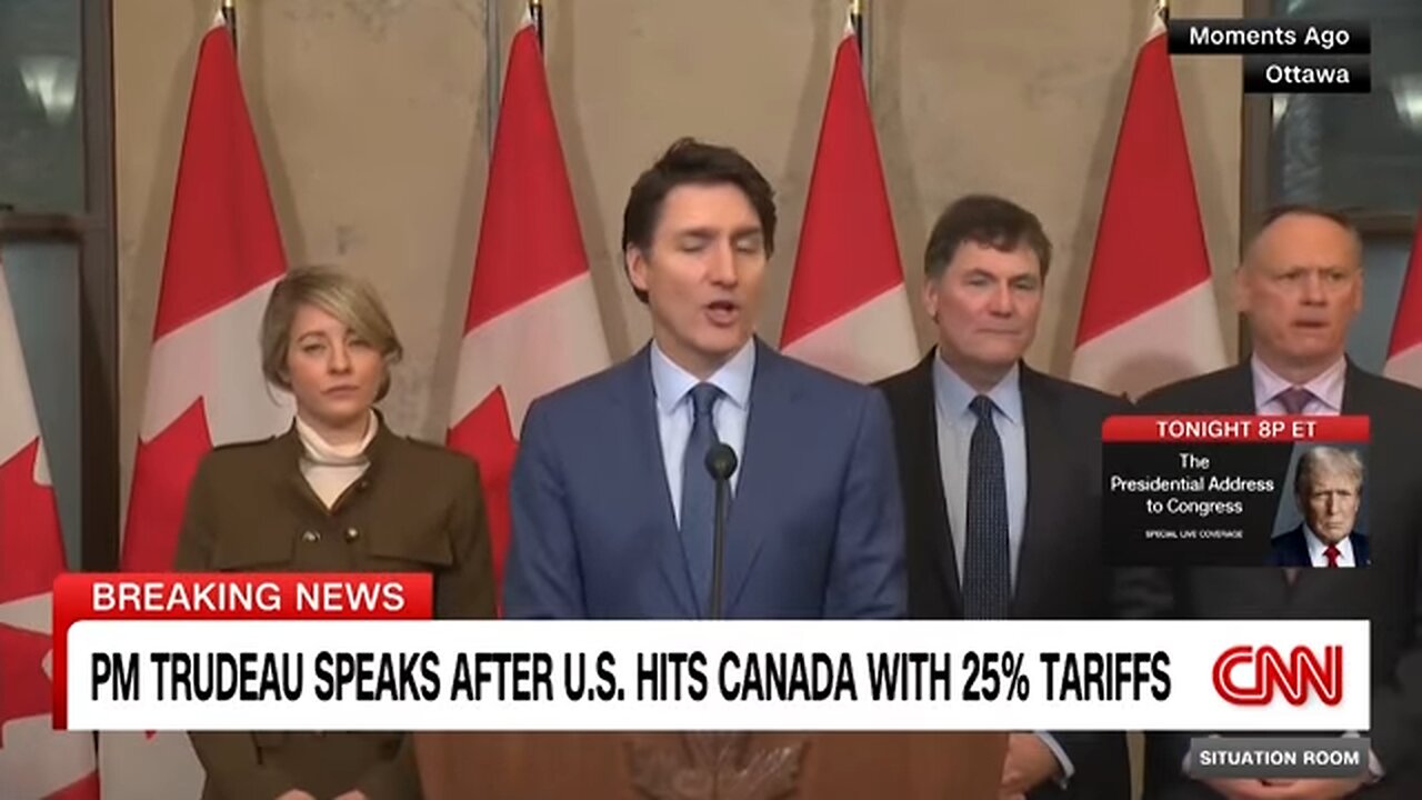 Watch: Trudeau speak directly to Trump during blistering speech