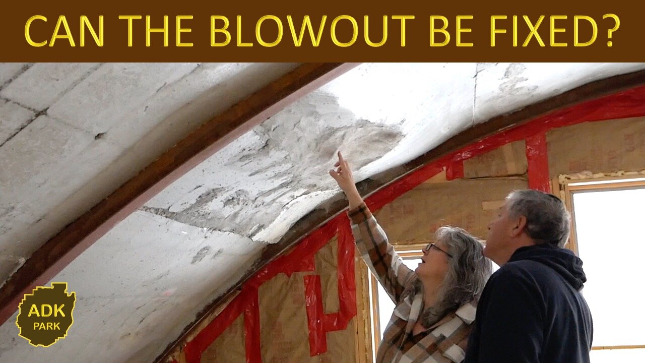 Repairing the BLOWOUT in the CONCRETE DOME | Adirondack Mountains Off-Grid Build