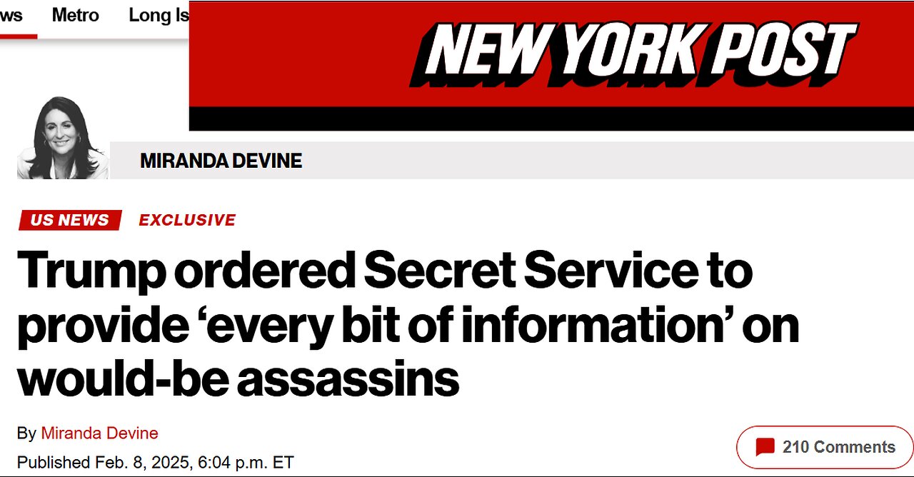 On Fri President Trump Demanded Every Bit of Info SS has onWould-be Assassins-"I'm Entitled to Know"