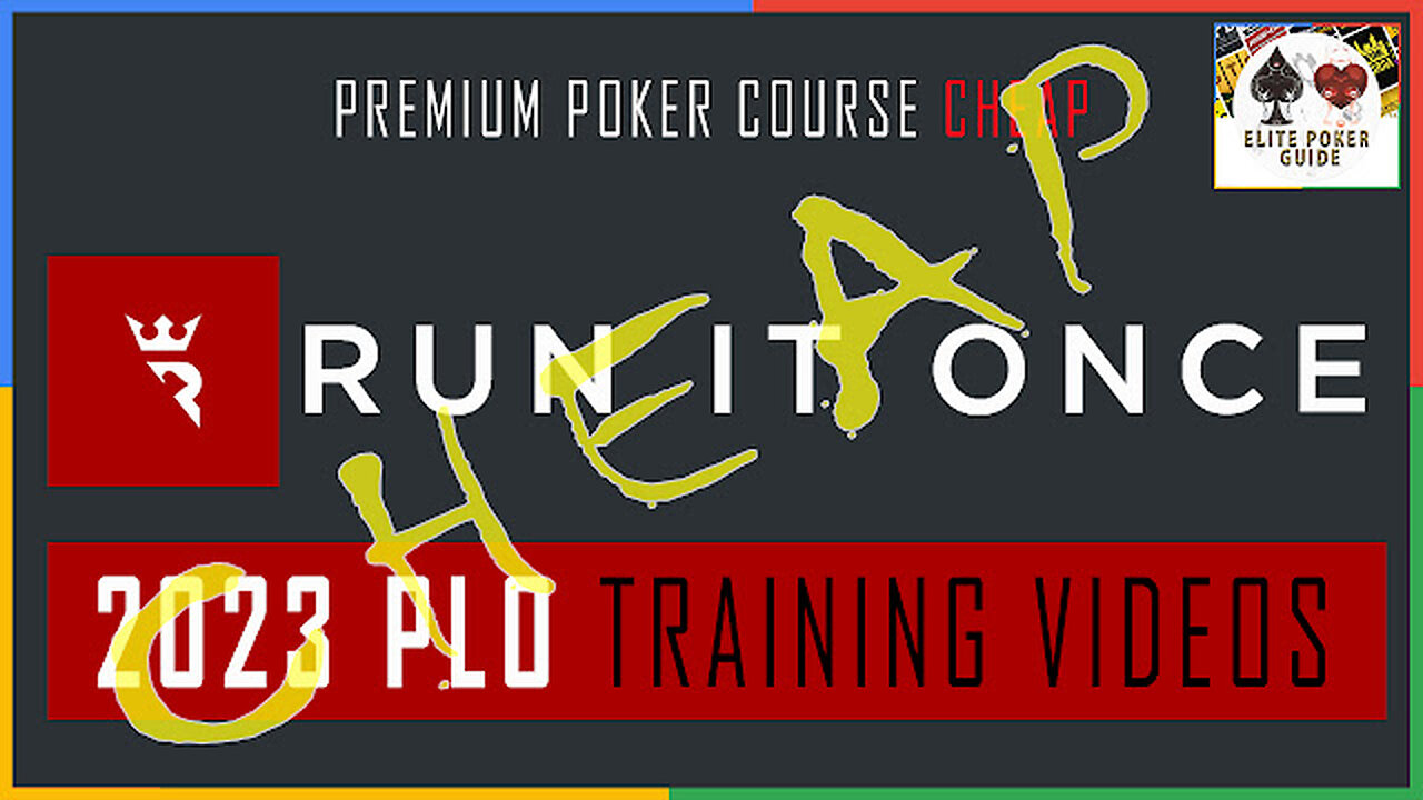 RUN IT ONCE ELITE PLO TRAINING VIDEOS