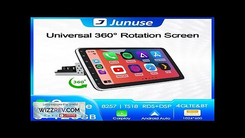 Junuse 9" CarPlay Android 13 Car Radio For Universal 360 degrees Rotatable Review