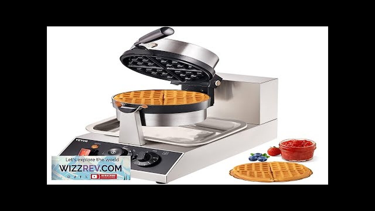 VEVOR Commerical Round Waffle Maker 1300W Rotatable Non-Stick Waffle Iron 120V Review