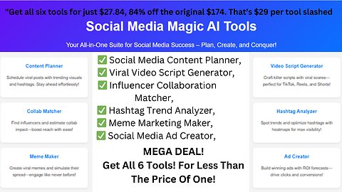 🚀Social Media Magic AI Tools For Your Success! 🔥