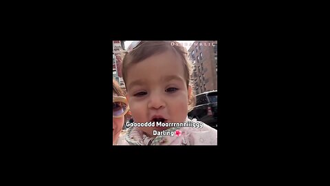 cute baby says good morning
