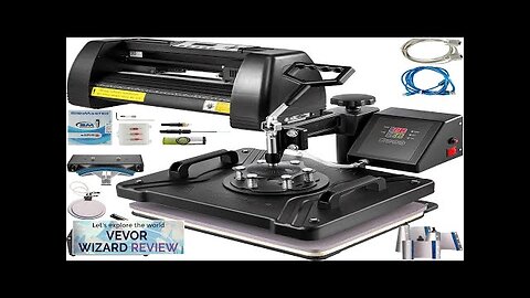 8 In 1 Heat Press 12"x15" Sublimation Machine +14" Vinyl Cutter Cutting Review