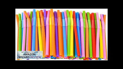 100PCS Flexible Plastic Straws Colorful Disposable Bendy Party Fancy Straws12.8inch Extra Review