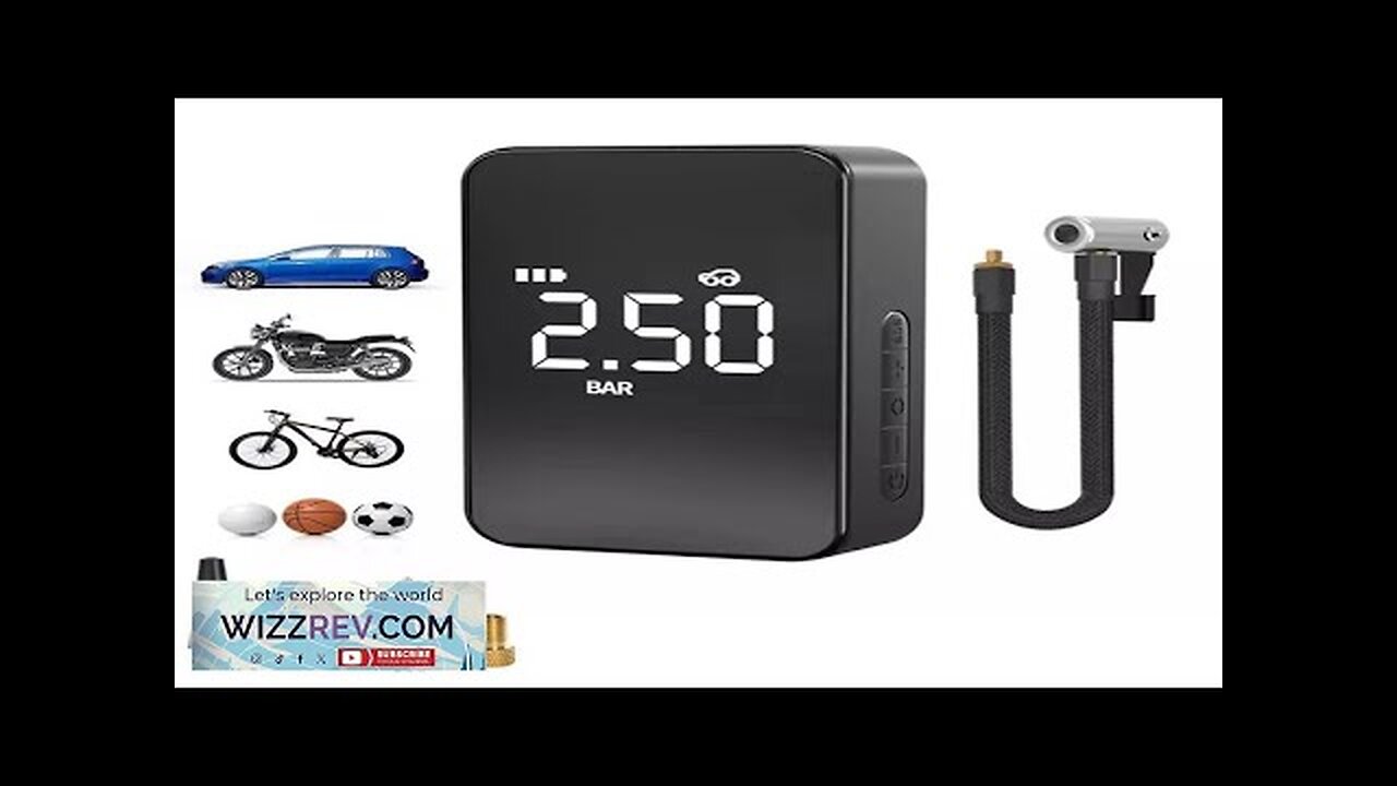 12V 140PSI 6000mAh Wireless Mini Car Tyre Electric Portable Air Pump Digital Review