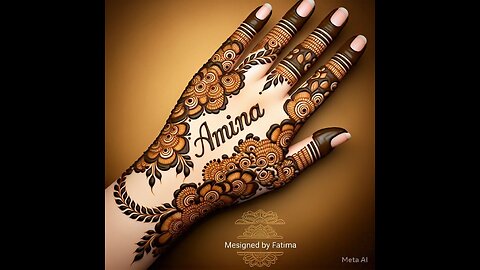 khafif mehndi design back side picture | Amina name mehndi design trending photo