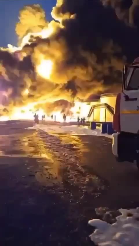 Engels-2 Fuel Depot Burning for the Fourth Day.