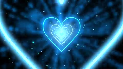 1208. Lights Love 💙 Neon Heart Tunnel Background