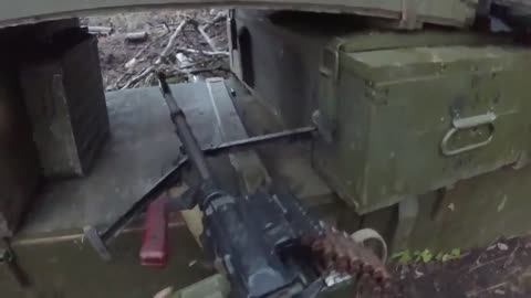 GoPro cam showing Ukrainian soldiers defending their trench line.