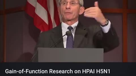 Dr. Fauci explaining ‘Gain of Function’ Research 11 years later we have a ‘predicted’ H5N1 ‘Outbreak